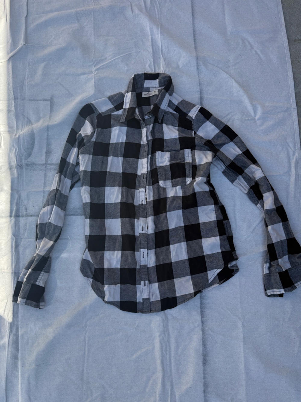 Hollister Black & White Plaid flannel Shirt